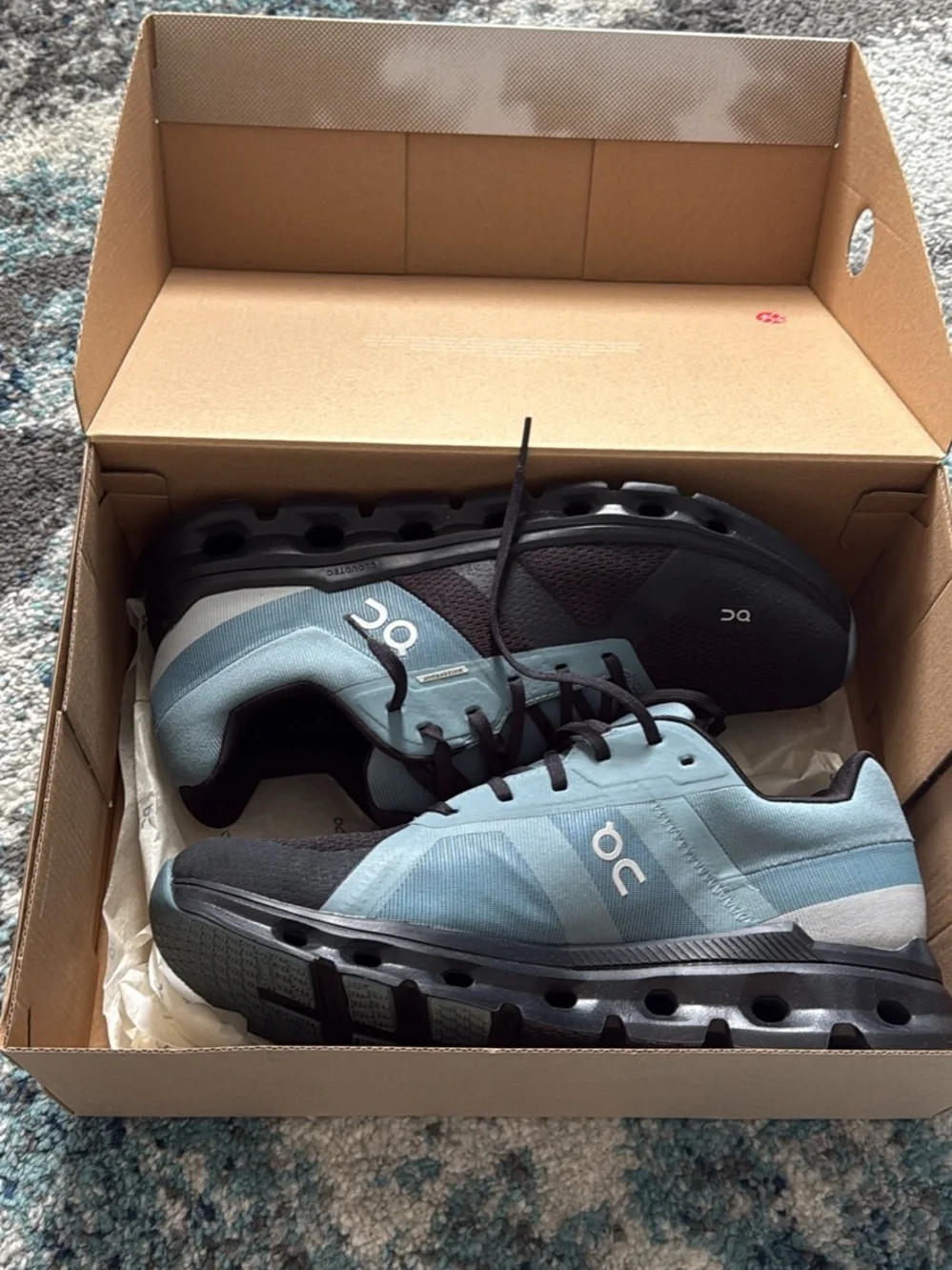 On Running Men’s Athletic Shoes in Light Blue and Black